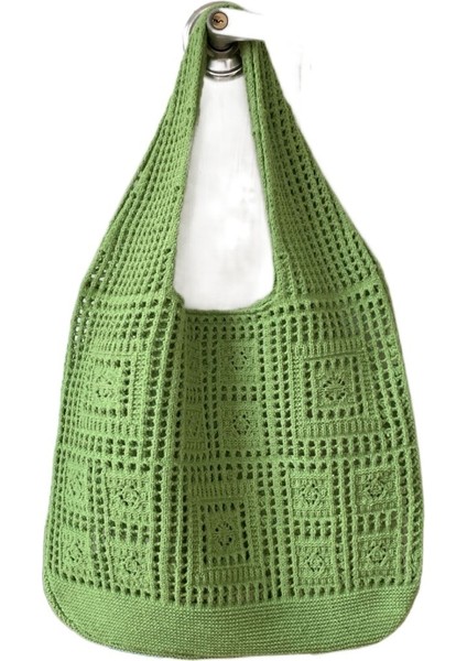 Örgü Içi Boş Basit Dokuma Çanta Omuz Çantası (Yurt Dışından)