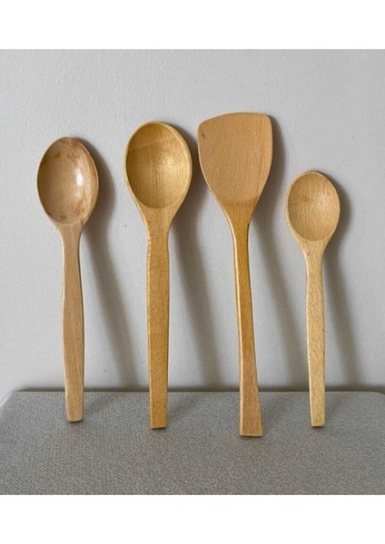 4'lü ''bambu'' Yemek Gereçleri - 4 Boy Bambu Kaşık -Ahşap Set Tahta Kaşık(23 Cm-28 Cm-32 Cm)