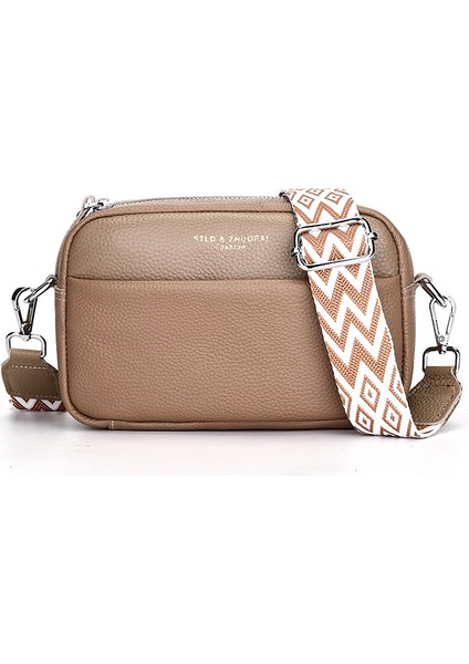 Basit Tek Omuz Askılı Çanta Üst Katman Inek Derisi Küçük Kare Çanta (Yurt Dışından)