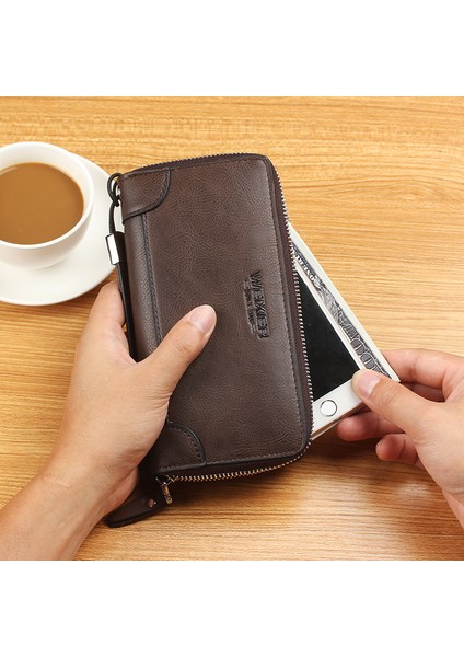 Erkek Uzun Iş Cüzdanı Tek Fermuarlı Debriyaj (Yurt Dışından)