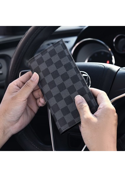 Moda Erkek Uzun Zip Cüzdan Ekose Debriyaj (Yurt Dışından) fırsatları