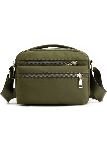 Tek Omuz Messenger Küçük Çanta Çok Fermuarlı Su Tutmaz Naylon Kumaş Kadın Çantası (Yurt Dışından)