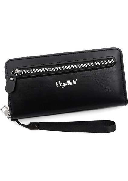 Yeni Erkek Uzun Iş Günlük Fermuarlı Debriyaj Cüzdanı (Yurt Dışından)