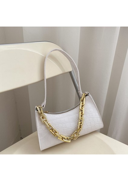 Basit Koltuk Altı Çantası Moda Retro Timsah Desenli Çanta (Yurt Dışından)