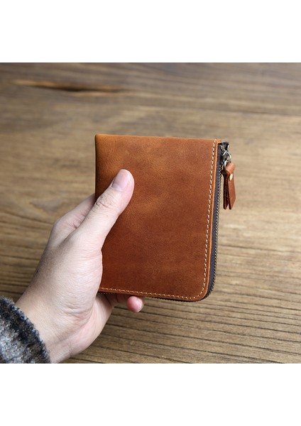 El Yapımı Vintage Deri Kısa Üst Katman Sığır Derisi Ince Cüzdan (Yurt Dışından) modelleri