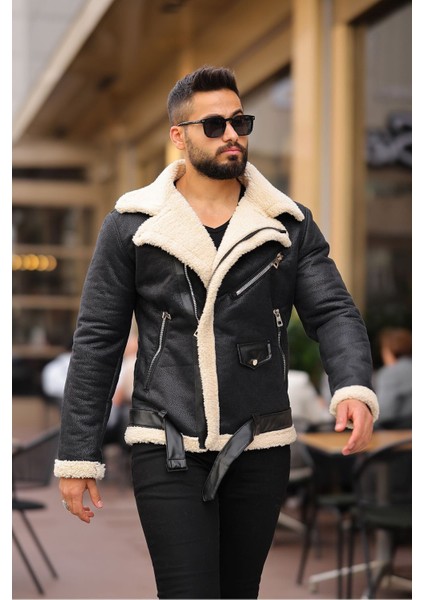 Lamine Deri Kruvaze Mont modelleri