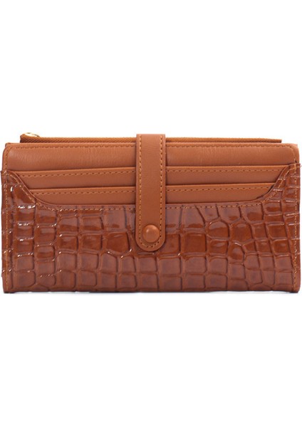 Yeni Bayanlar Debriyaj Retro Yağ Yüzeyli Uzun Cüzdan (Yurt Dışından)