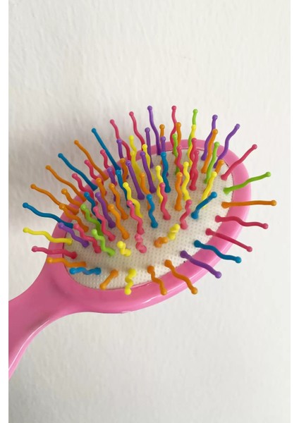 Pembe Renk Çiçek Figürlü Saç Tarama Fırçası/ Tarak modelleri