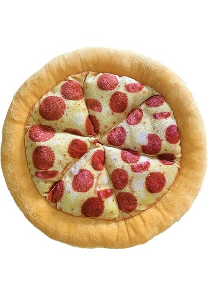 Büyük Simüle Pizza Köpek Oyuncak Evcil Hayvan Frizbi Peluş Ses Kağıdı Interaktif Oyuncak (Yurt Dışından)