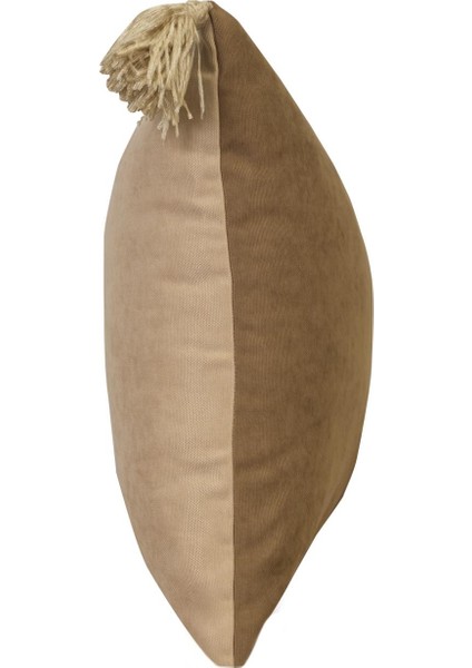 2'li Çift Taraflı Püsküllü Kırlent Kılıfı Kahve fırsatları