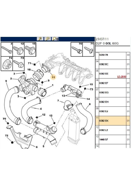 Turbo Ara Geçme 207 307 308 407 5008 Partner Tepee C3 C4 C5 (0382.EK)