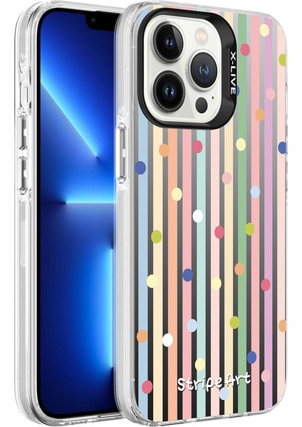 iPhone 13 Pro - Uyumlu Desenli Mayaks Silver Sert Kapak-Noktalar