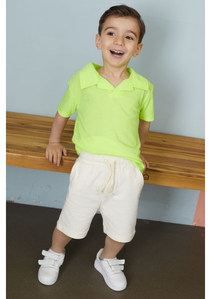 Erkek Bebek Yeşil Polo Yaka Tişörtlü Şortlu Takım 18634 fiyatları