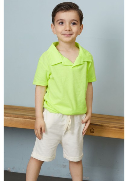 Erkek Bebek Yeşil Polo Yaka Tişörtlü Şortlu Takım 18634 fırsatları