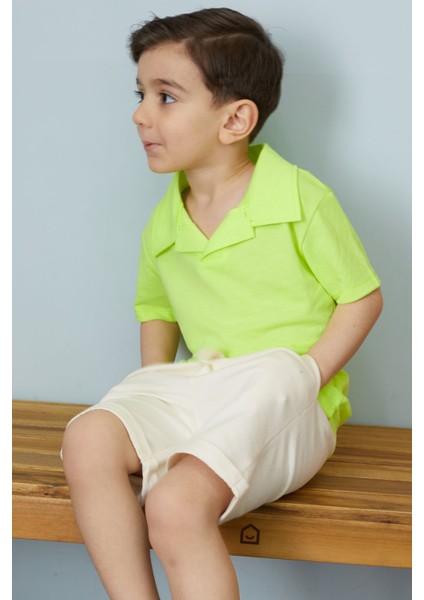 Erkek Bebek Yeşil Polo Yaka Tişörtlü Şortlu Takım 18634 indirimleri