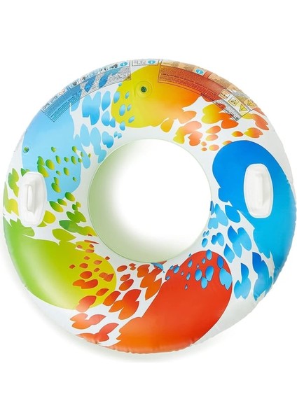 Renkli Deseneli Tutmaçlı Jumbo Simit 122 cm