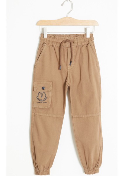 Kahverengi Kargo Cepli Beli Lastikli Erkek Çocuk Jean Pantolon 18408
