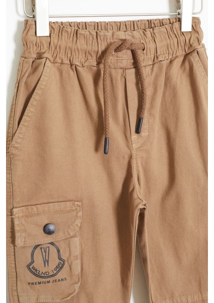 Kahverengi Kargo Cepli Beli Lastikli Erkek Çocuk Jean Pantolon 18408 fiyatları