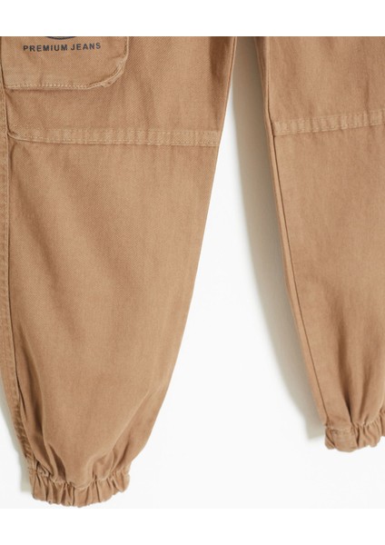 Kahverengi Kargo Cepli Beli Lastikli Erkek Çocuk Jean Pantolon 18408 fırsatları