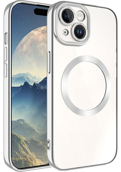 iPhone 15 Plus - Uyumlu Magsafe Wireless Şarj Özellikli Zore Setro Silikon-Derin Mor
