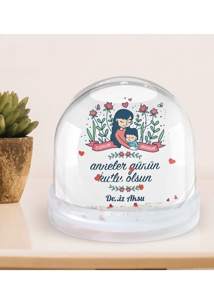 Kişiye Özel Anneler Günü Tasarımlı Kar Küresi-2, Anneye Hediye, Anneler Günü Hediyeleri