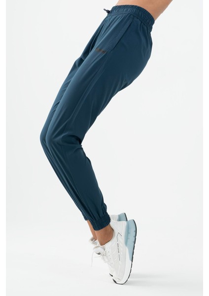 Active Regular Kadın Dönüşlü Lastik Paça Fitness Navy Pantolon 22174