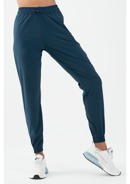 Active Regular Kadın Dönüşlü Lastik Paça Fitness Navy Pantolon 22174