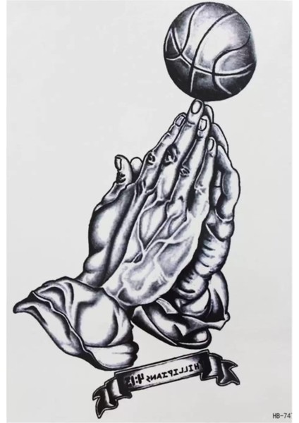 Gerçekci Geçici Dövme Tattoo El Basketball Desenli Dövme Sahte Etiket Kadın Erkek Kol Bacak