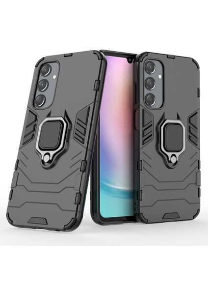 Samsung A25 5g Batman Serisi Yüzük Standlı Armor Kılıf - Siyah AL3349