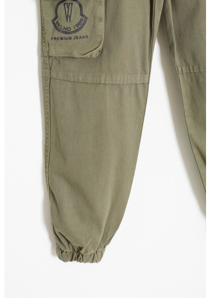 Haki Kargo Cepli Beli Lastikli Erkek Çocuk Jean Pantolon 18407 fırsatları