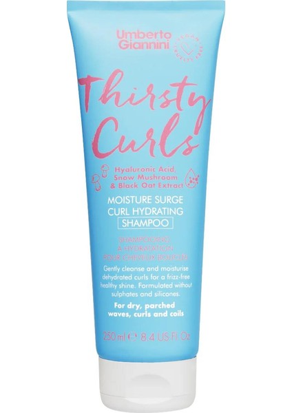 Thirsty Curls Nemsiz Kıvırcık Saçlar Için Hyaluronic Acid Içerikli Nemlendirici Şampuan 250 ml