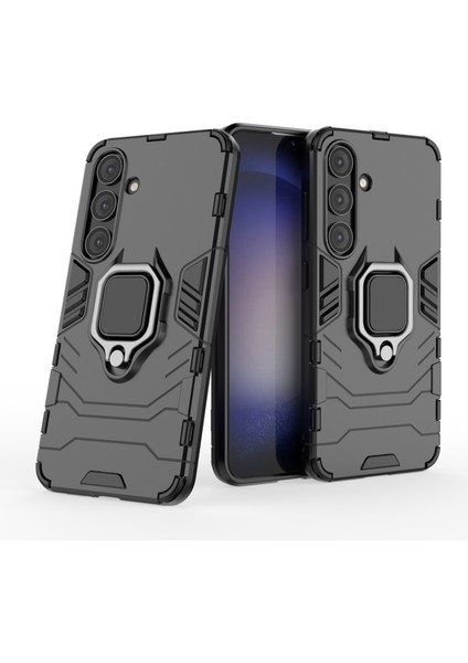 Samsung S24 Batman Serisi Yüzük Standlı Armor Kılıf - Siyah AL3349