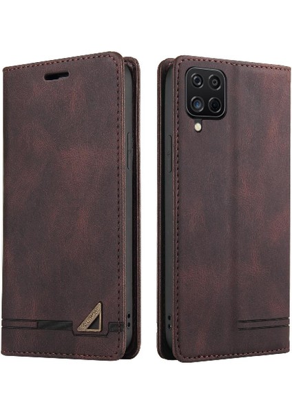 Samsung Galaxy A12 Kickstand Premium Deri Iki Kart Yuvaları Için Kılıf (Yurt Dışından) fırsatları