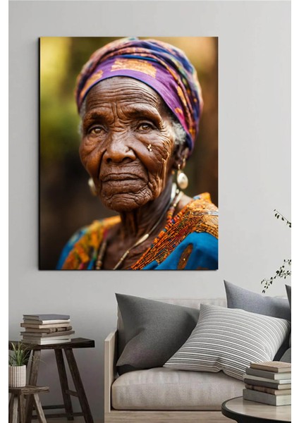 Old African Woman Kanvas Tablo