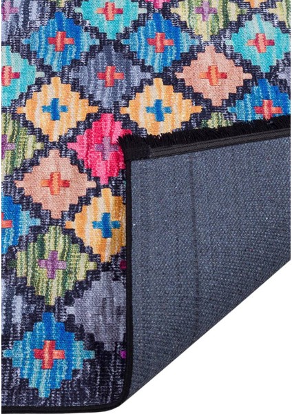Home Kilim Desen Pamuk Taban Baskılı Halı
