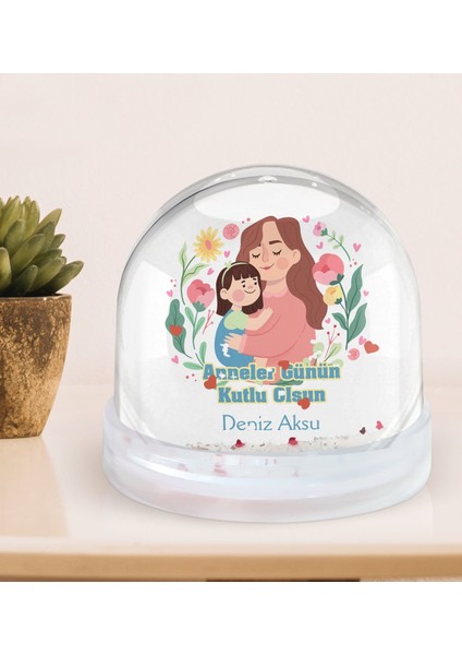 Kişiye Özel Anneler Günü Tasarımlı Kar Küresi-4, Anneye Hediye, Anneler Günü Hediyeleri
