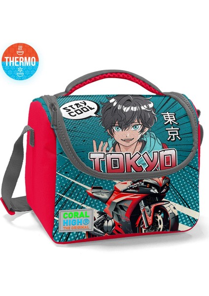 Coral High Kids Gri Nefti Anime Motorsiklet Thermo Beslenme Çantası 11764