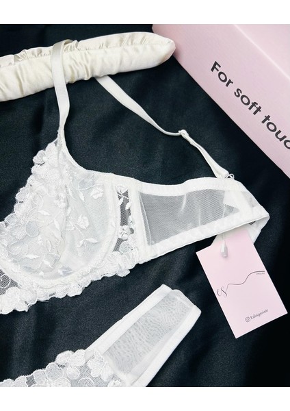 Es Lingerie Pure Beyaz Bralet Sütyen Takım