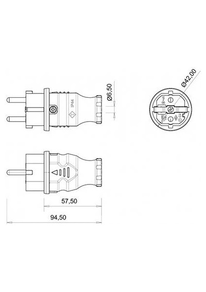 Düz Fiş Monofaze Kauçuk IP44 Bem BK1-1402-2011