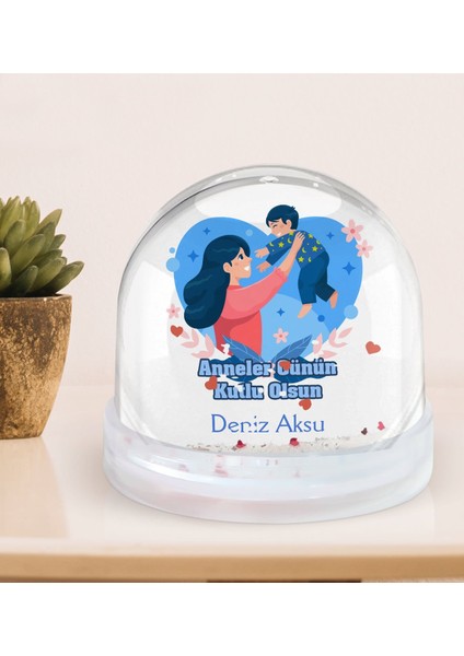 Kişiye Özel Anneler Günü Tasarımlı Kar Küresi-6, Anneye Hediye, Anneler Günü Hediyeleri