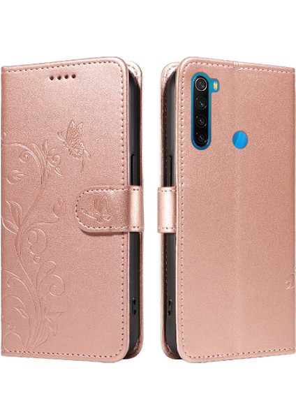 Xiaomi Redmi Için Not 8t Cüzdan Telefon Kılıfı Kabartmalı Kelebek Yüksek (Yurt Dışından)