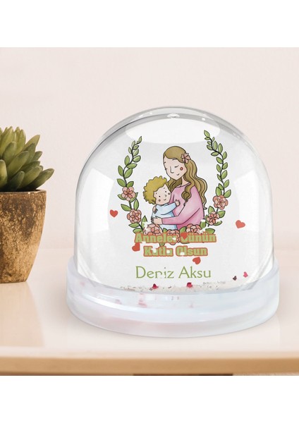 Kişiye Özel Anneler Günü Tasarımlı Kar Küresi-5, Anneye Hediye, Anneler Günü Hediyeleri