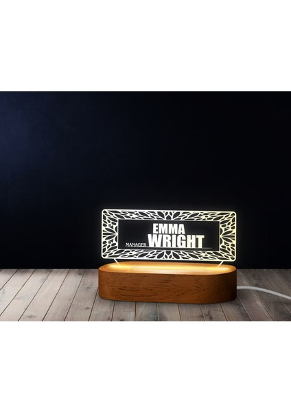 Kişiye Özel Isimli LED Işıklı Akrilik Masa Isimliği-12, Ofis Dekoru, Mesleki Hediye, Ofis Hediyeleri modelleri