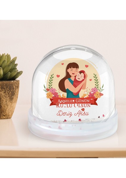Kişiye Özel Anneler Günü Tasarımlı Kar Küresi-1, Anneye Hediye, Anneler Günü Hediyeleri
