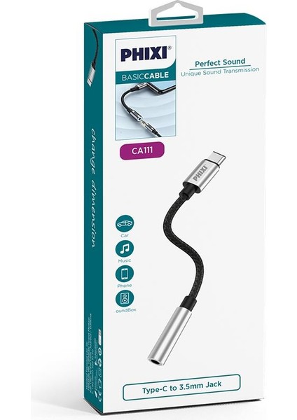 Basic CA111 Metal Başlıklı Örgü Type-C To 3.5mm Jack Çevirici fiyatları
