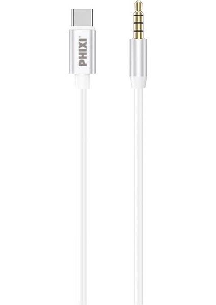Basic CA113 Metal Başlıklı 100CM Type-C To Aux Silikon Kablo