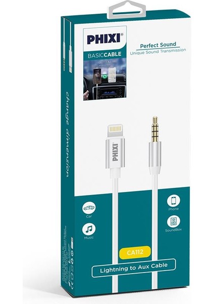 Basic CA112 Metal Başlıklı 100CM Lightning To Silikon Aux Kablo fiyatları
