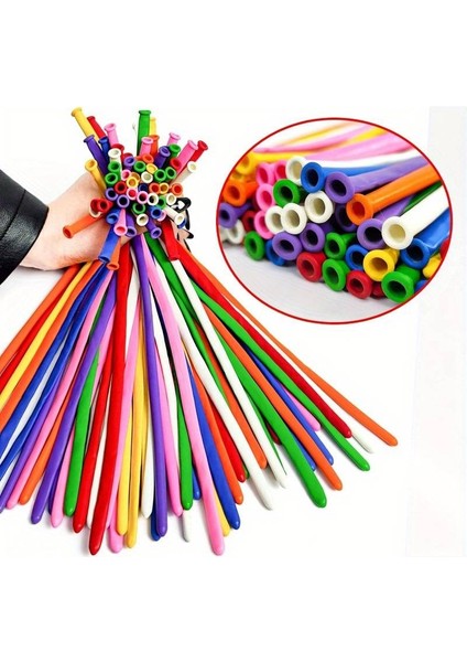 Pcs Sausage Balloon Mıxed Color Vıp 100 Adet Sosis Balon Karışık Renkli Sosis Balon