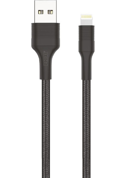 Force CB431L Hasır Örgü ve Ekstra Güçlendirilmiş Silikon Başlıklı Lightning USB Hızlı Şarj ve Data Kablo