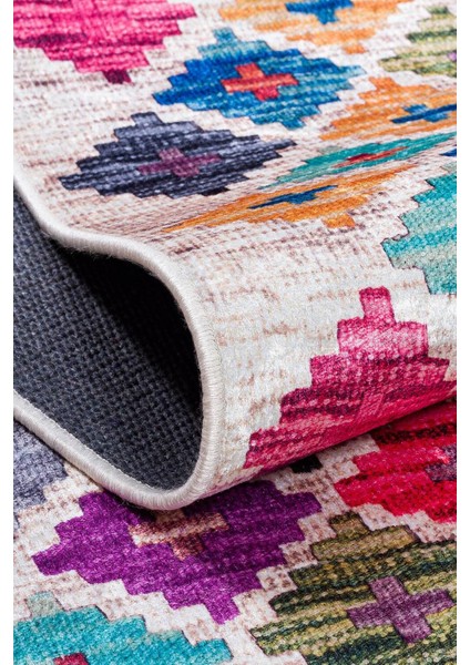 Home Kilim Desen Pamuk Taban Baskılı Halı